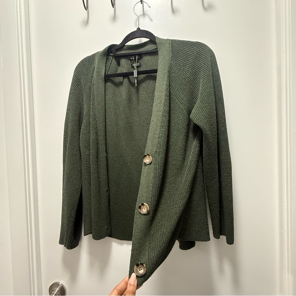 Massimo Dutti Green Knit Cardigan Sweater